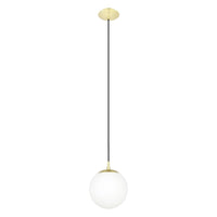 Thumbnail for Rondo Small Pendant Light in Matt Brass with Opal Glass