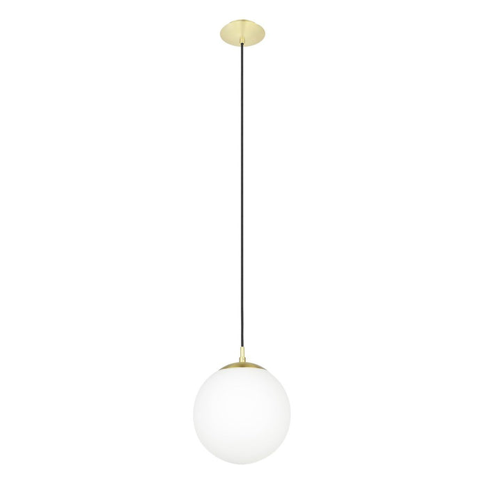 Rondo Medium Pendant Light in Matt Brass with Opal Glass