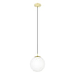 Rondo Medium Pendant Light in Matt Brass with Opal Glass