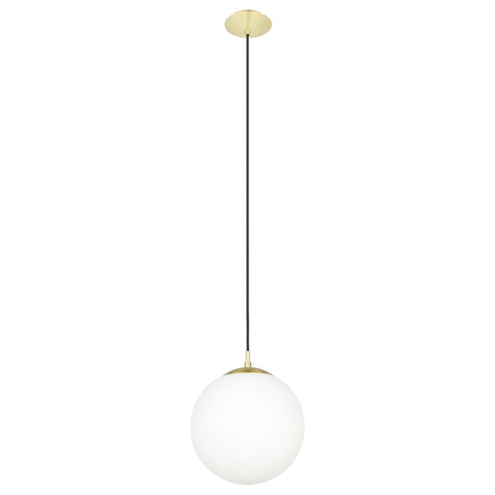Rondo Large Pendant Light in Matt Brass with Opal Glass