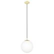Rondo Large Pendant Light in Matt Brass with Opal Glass