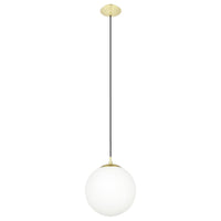 Thumbnail for Rondo Large Pendant Light in Matt Brass with Opal Glass