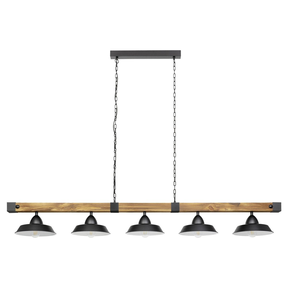 Oldbury 5 Light Rustic Brown Wood Pendant Light