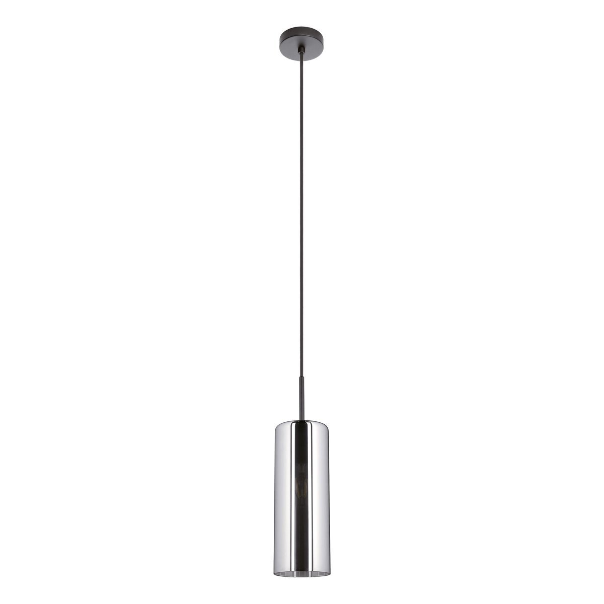 Selvino 1 Light Pendant Light in Black with Smoked Glass