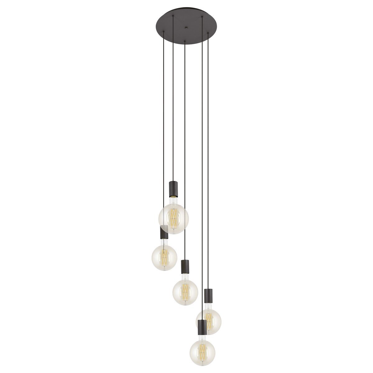 Pozueta 5 Light Black Pendant Light