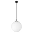 Rondo X-Large Pendant Light in Black with Opal Glass