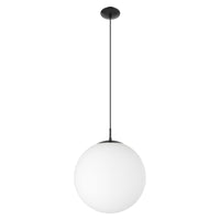 Thumbnail for Rondo X-Large Pendant Light in Black with Opal Glass