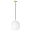 Rondo X-Large Pendant Light in Matt Brass with Opal Glass