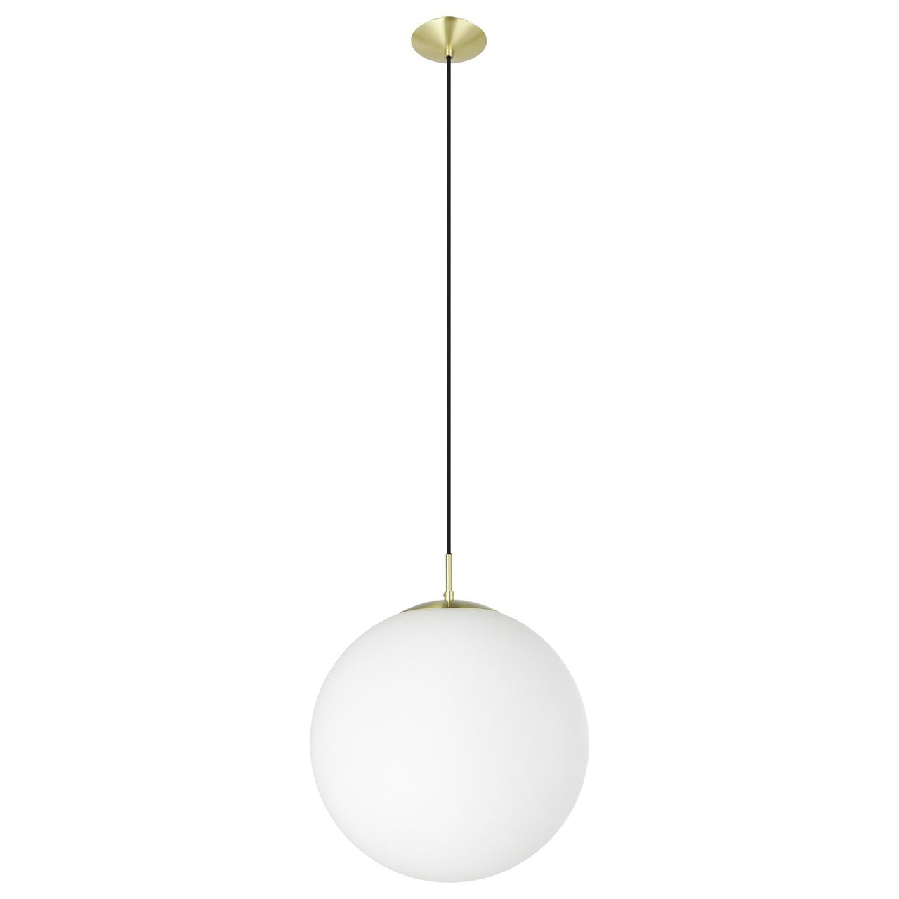 Rondo X-Large Pendant Light in Matt Brass with Opal Glass