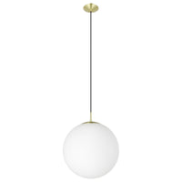 Thumbnail for Rondo X-Large Pendant Light in Matt Brass with Opal Glass