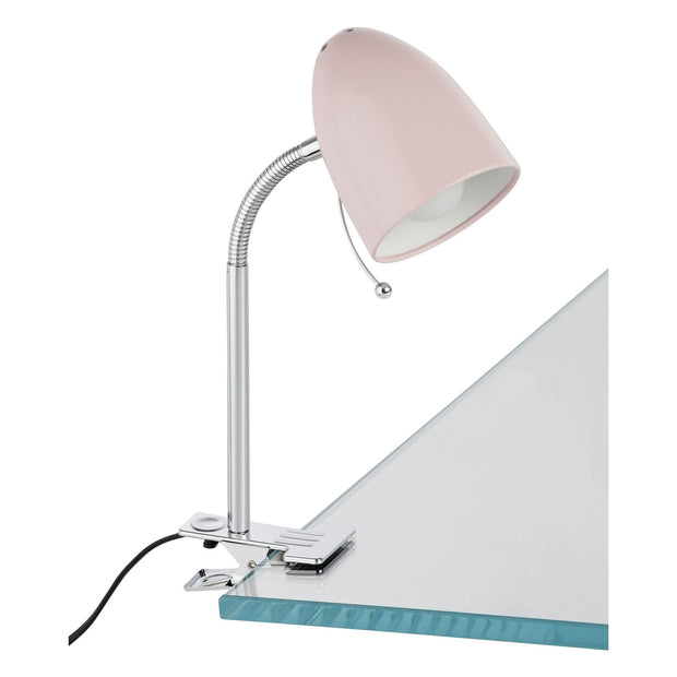 Lara 1 Light Pastel Pink Clamp Lamp