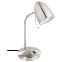 Thumbnail for Lara 1 Light Satin Nickel Table Lamp with USB Charging