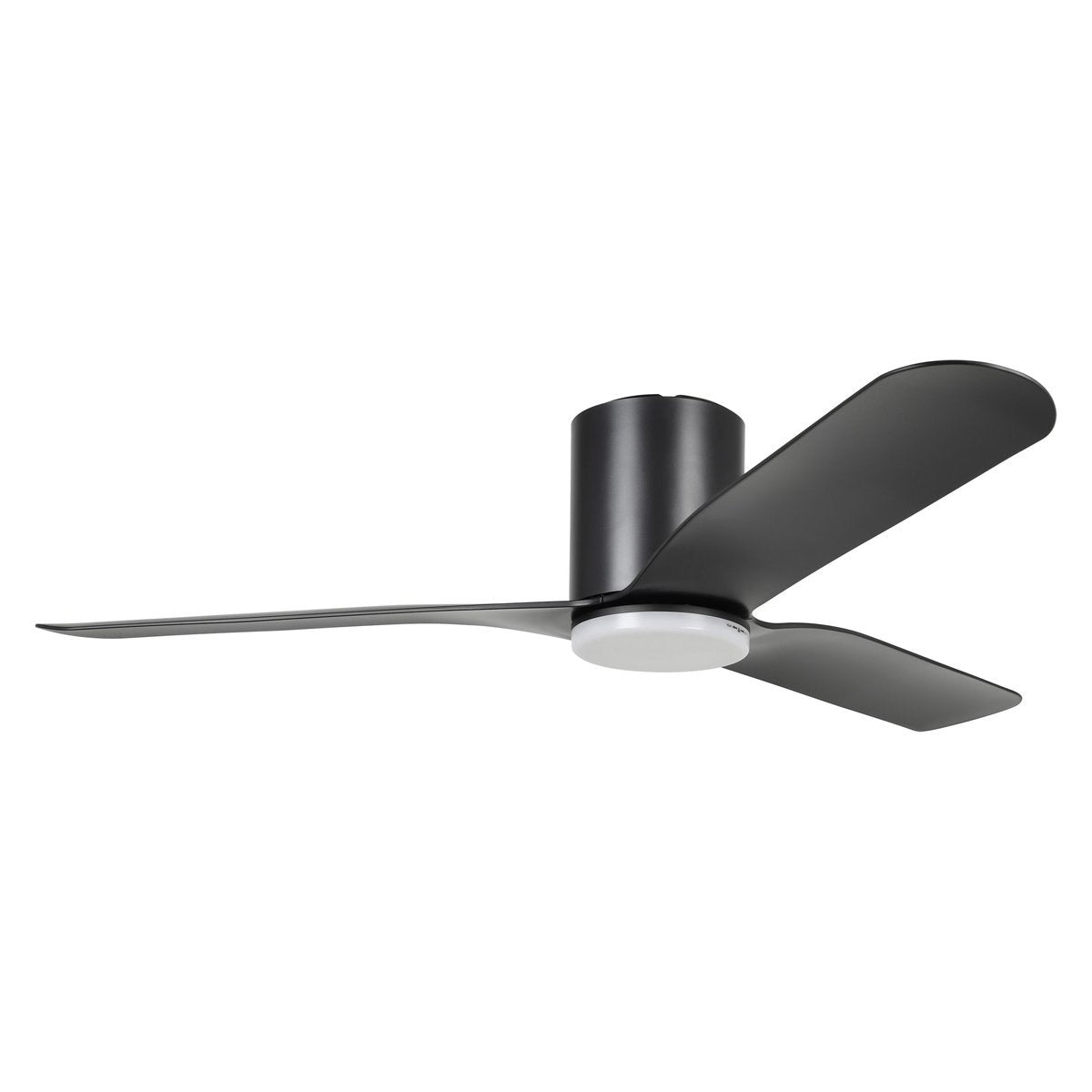 Iluka 52" (1320mm) DC Hugger Ceiling Fan with 18w Tri-Colour LED Light in Matt Black