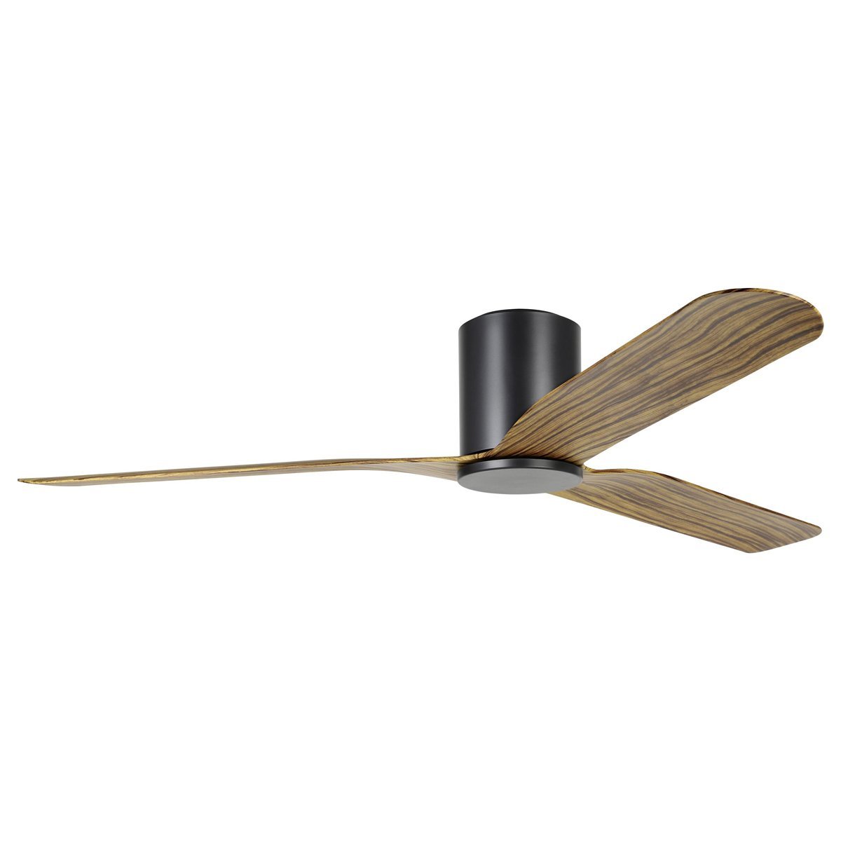 Iluka 60" (1520mm) DC Hugger Ceiling Fan in Black with Wooden Blades