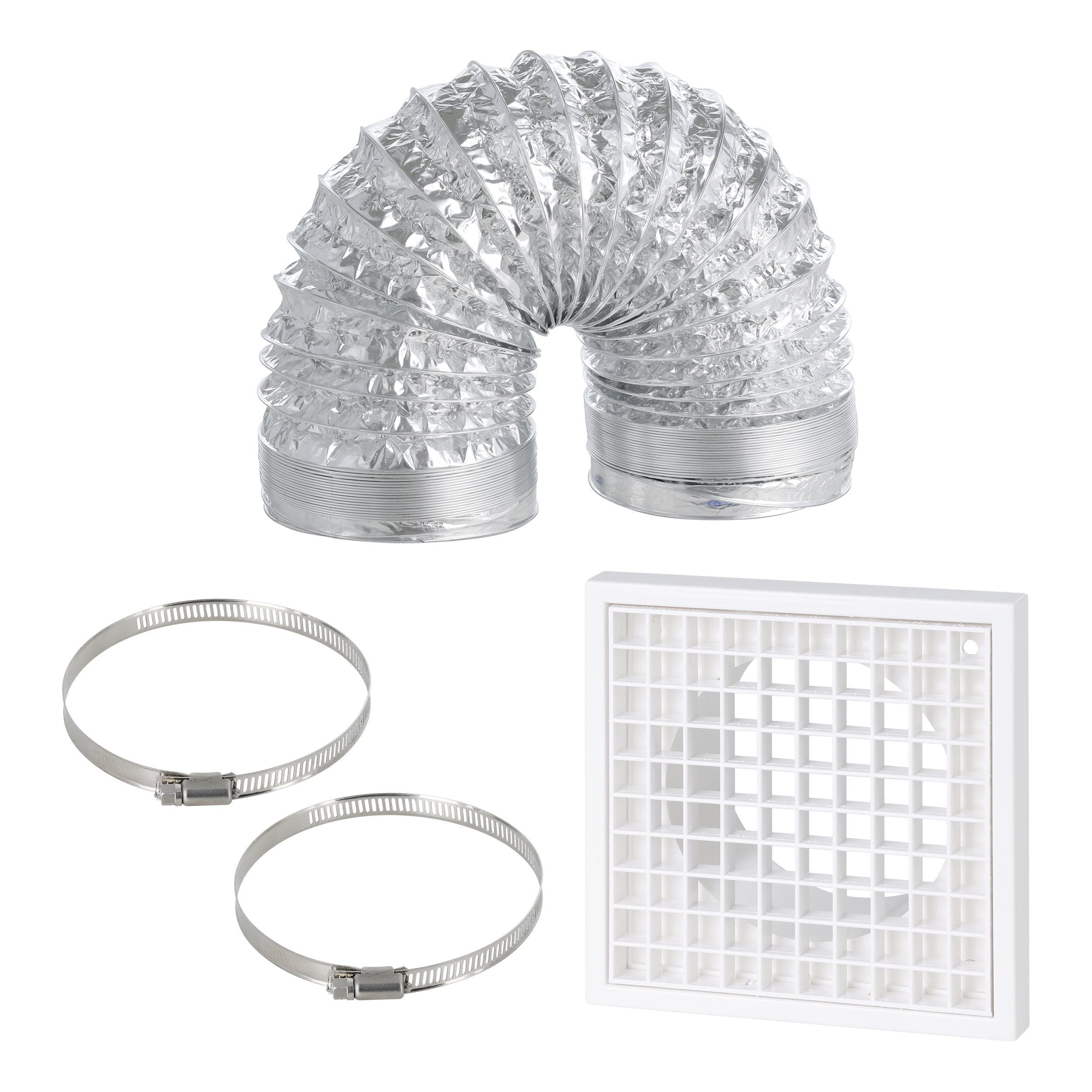 Ducting Kit 100Mm X 3M Including Grill & Clamp
