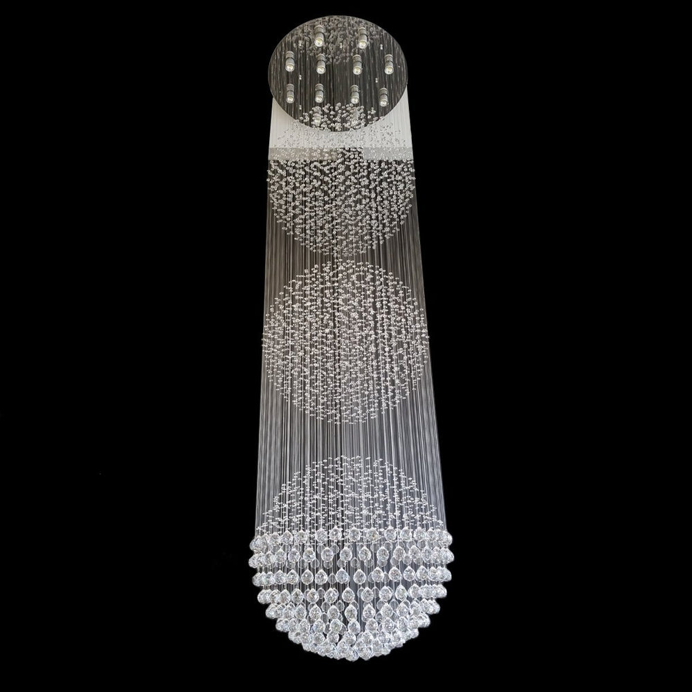 3 Tier ball 800mm Crystal String Chandelier