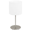 Pasteri Table Lamp Satin Nickel & White