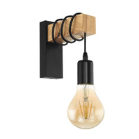 Thumbnail for Townshend 1 Light Wall Light in Black & Timber