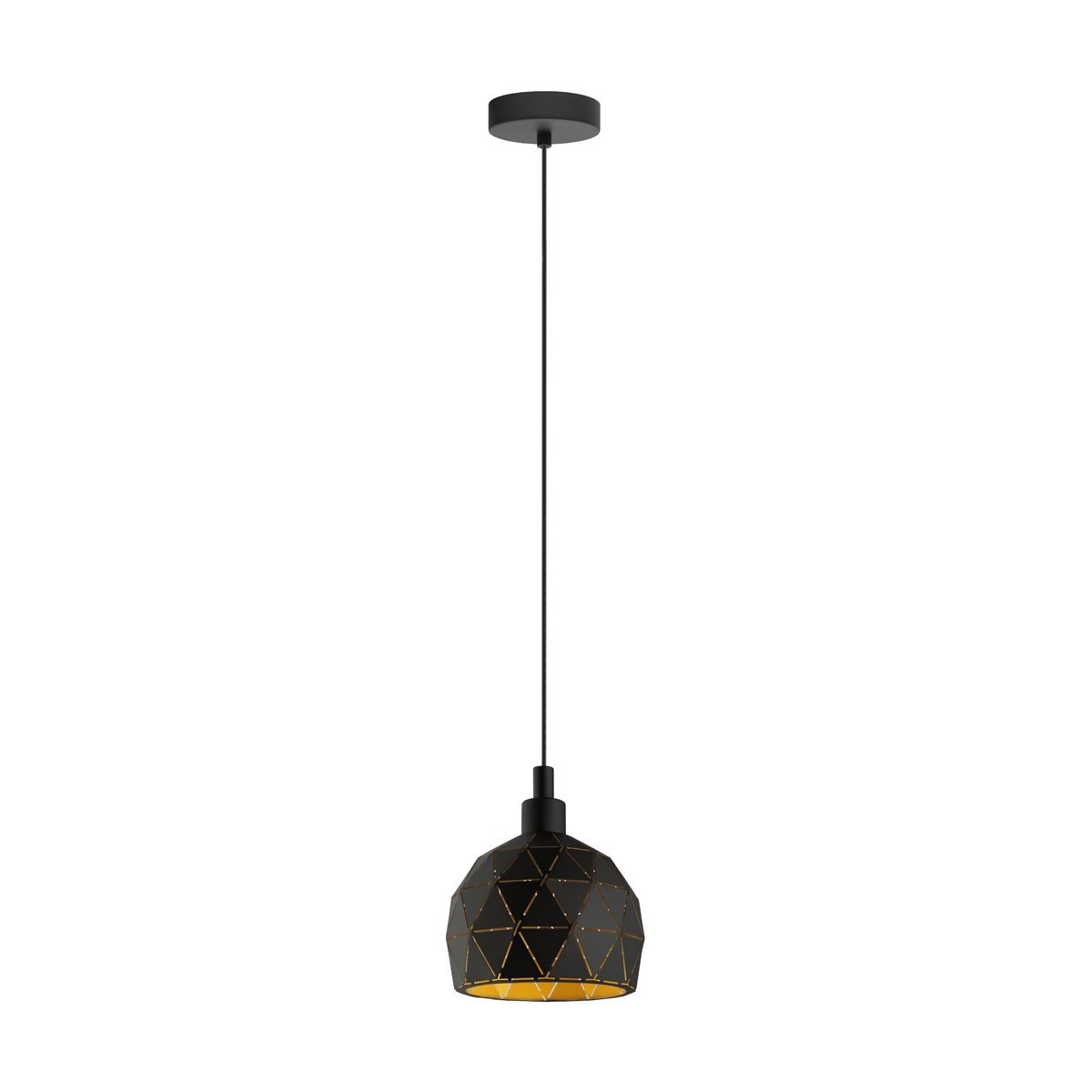 Roccaforte 170mm 1 Light Black & Gold Pendant Light