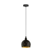 Thumbnail for Roccaforte 170mm 1 Light Black & Gold Pendant Light