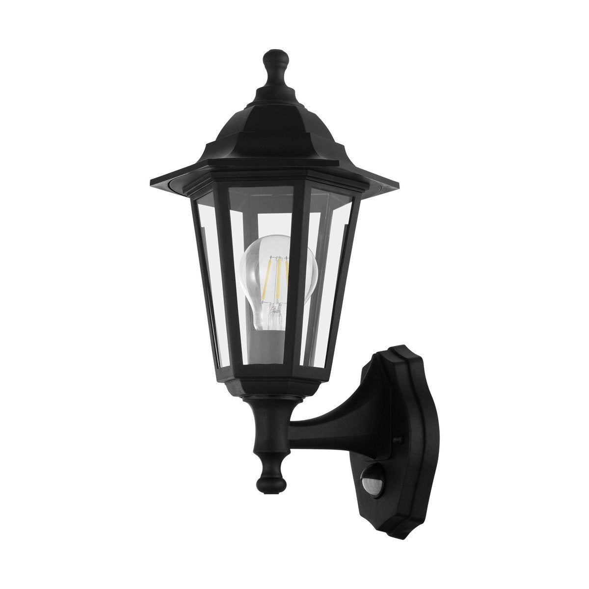 Duanera Exterior Wall Light in Black with Sensor