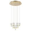 Pianopoli 3 Brass & Glass Crystal 15 x 1.8W 3000K LED Round Cluster Pendant