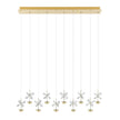 Pianopoli 3 Brass & Glass Crystal 10 x 2.3W 3000K LED Bar Pendant
