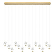 Pianopoli 3 Brass & Glass Crystal 14 x 2.3W 3000K LED Bar Pendant
