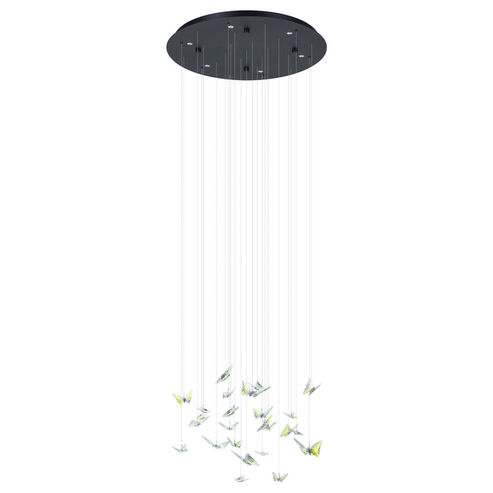 Adrados Black & Clear Glass 6 x 4.2W 3000K LED Pendant