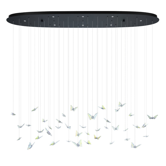Adrados Black & Clear Glass 8 x 4.2W 3000K LED Pendant