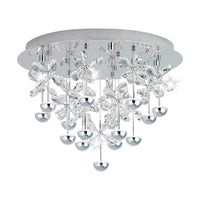 Thumbnail for Pianopoli 27W Warm White LED Chrome & Crystal Flush Mount Light