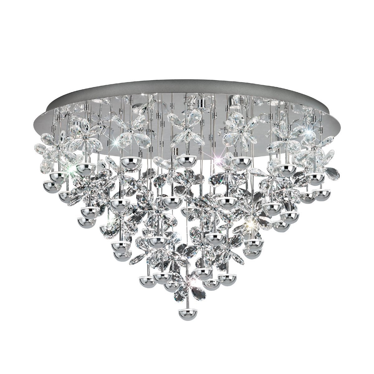 Pianopoli 77.4W Warm White LED Chrome & Crystal Flush Mount Light