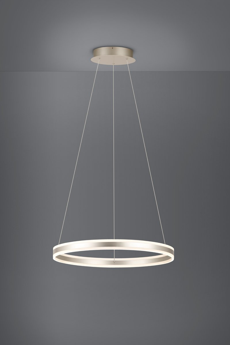 Tonarella 78W LED Warm White Pendant Light in Satin Nickel & Champagne