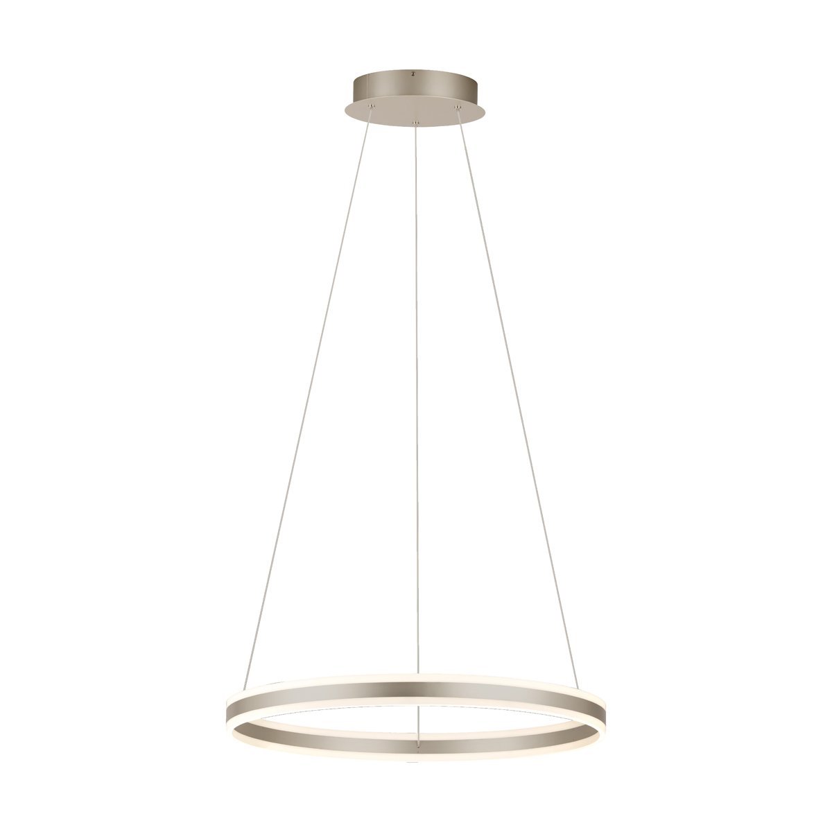 Tonarella 78W LED Warm White Pendant Light in Satin Nickel & Champagne