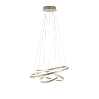 Thumbnail for Tonarella 177W LED Warm White 3 Ring Pendant Light in Satin Nickel & Champagne