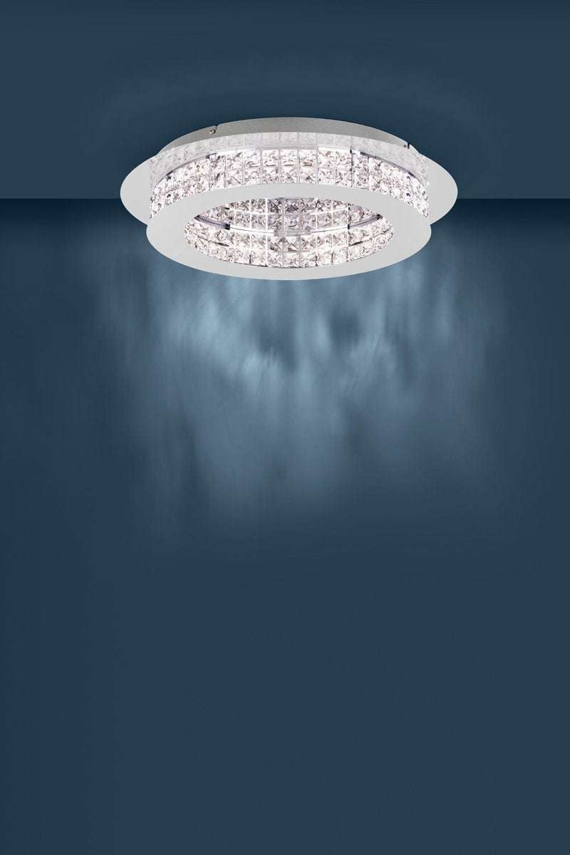 Principe 31.5W Dimmable Warm White LED Oyster Light Chrome & Crystal