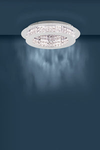 Thumbnail for Principe 31.5W Dimmable Warm White LED Oyster Light Chrome & Crystal