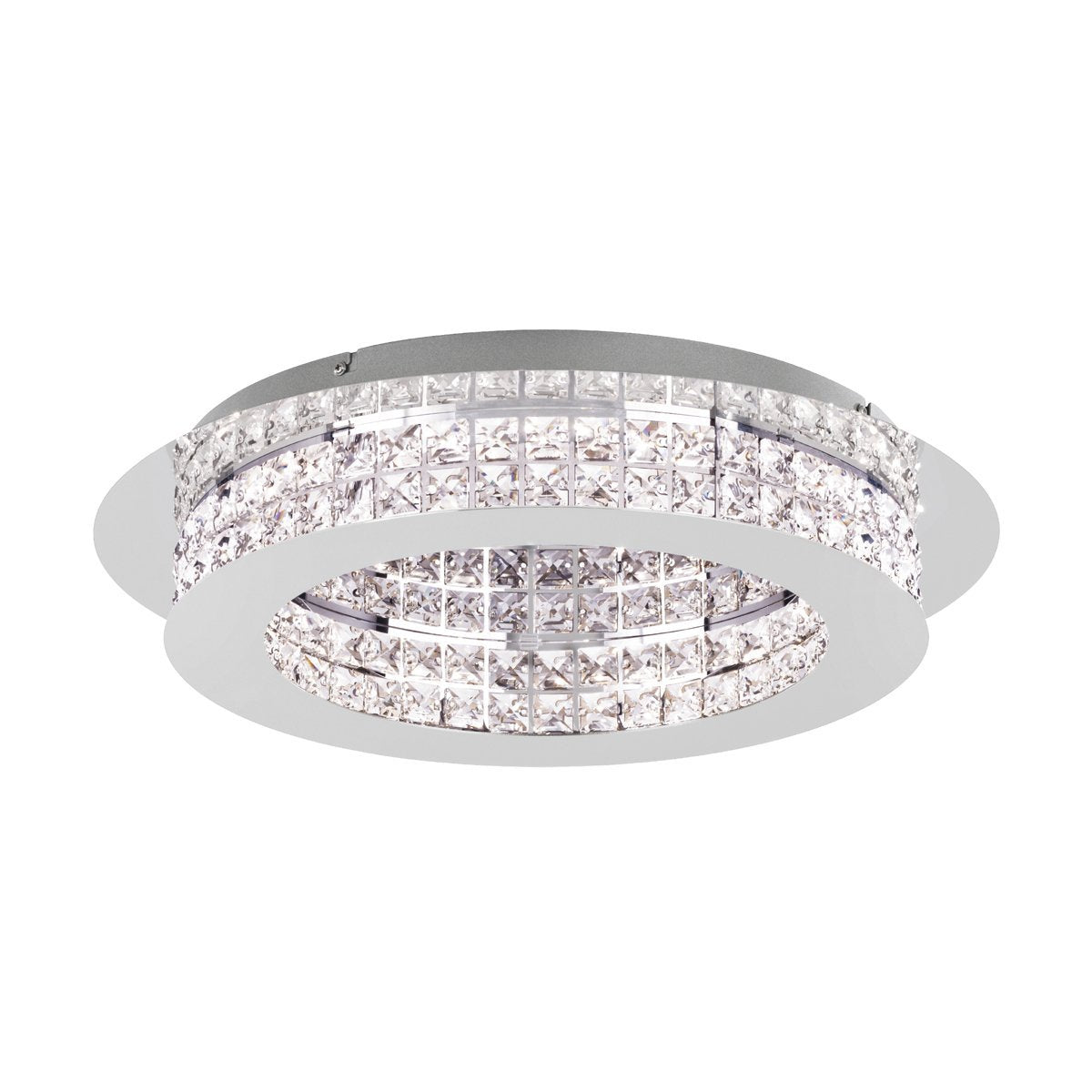 Principe 31.5W Dimmable Warm White LED Oyster Light Chrome & Crystal