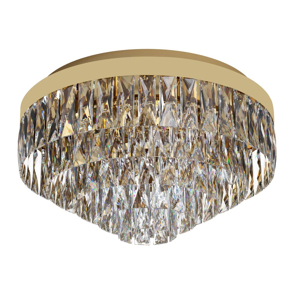 Valparaiso 8 Light Crystal Flush Mount Light in Gold