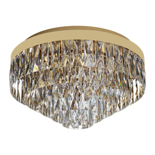 Valparaiso 8 Light Crystal Flush Mount Light in Gold