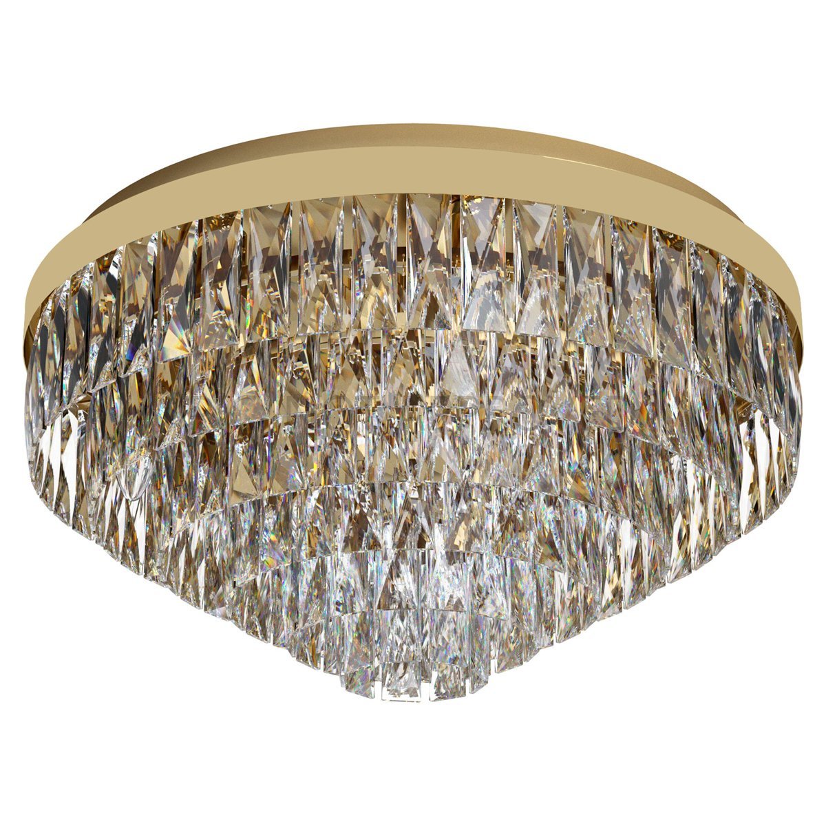 Valparaiso 11 Light Crystal Flush Mount Light in Gold