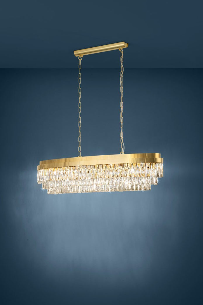 Valparaiso 13 Light Crystal Chandelier in Gold