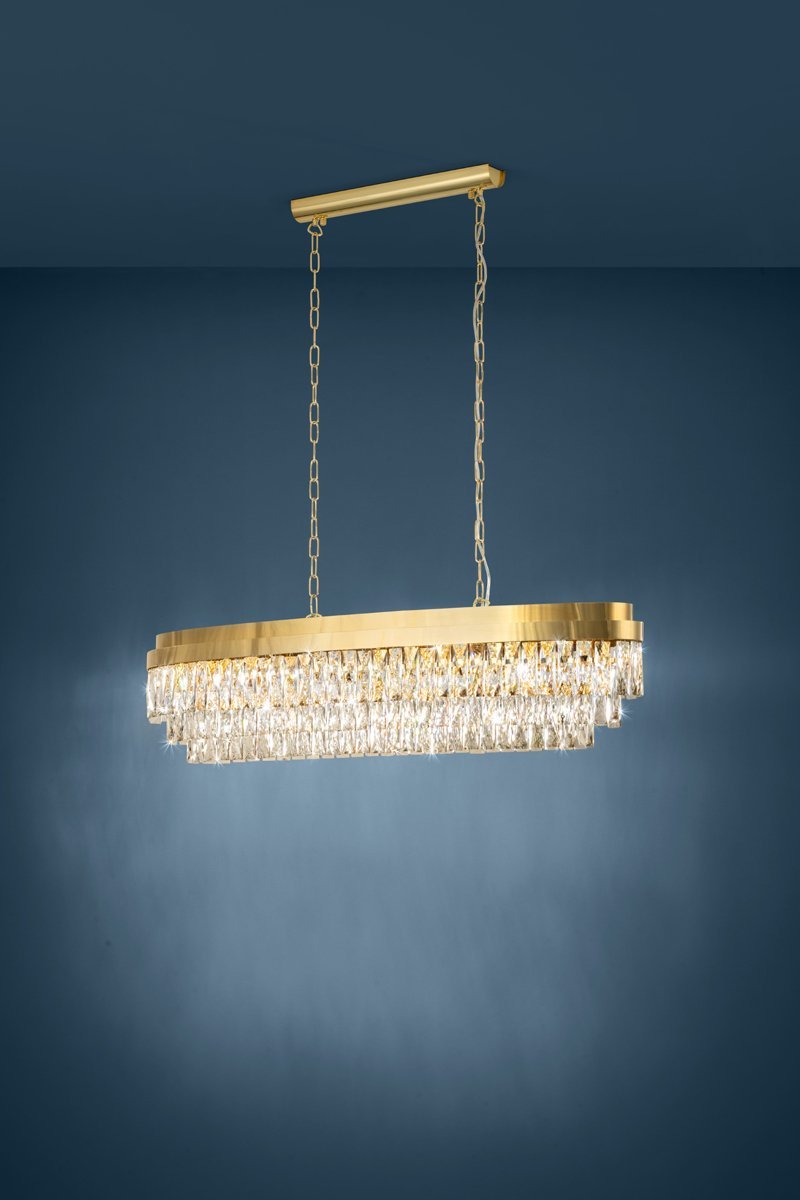 Valparaiso 13 Light Crystal Chandelier in Gold