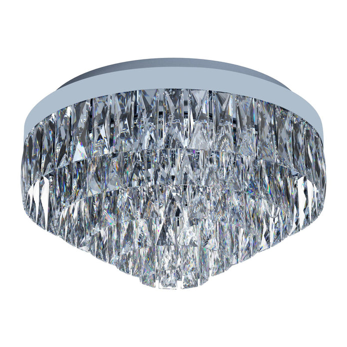 Valparaiso 8 Light Crystal Flush Mount Light in Chrome