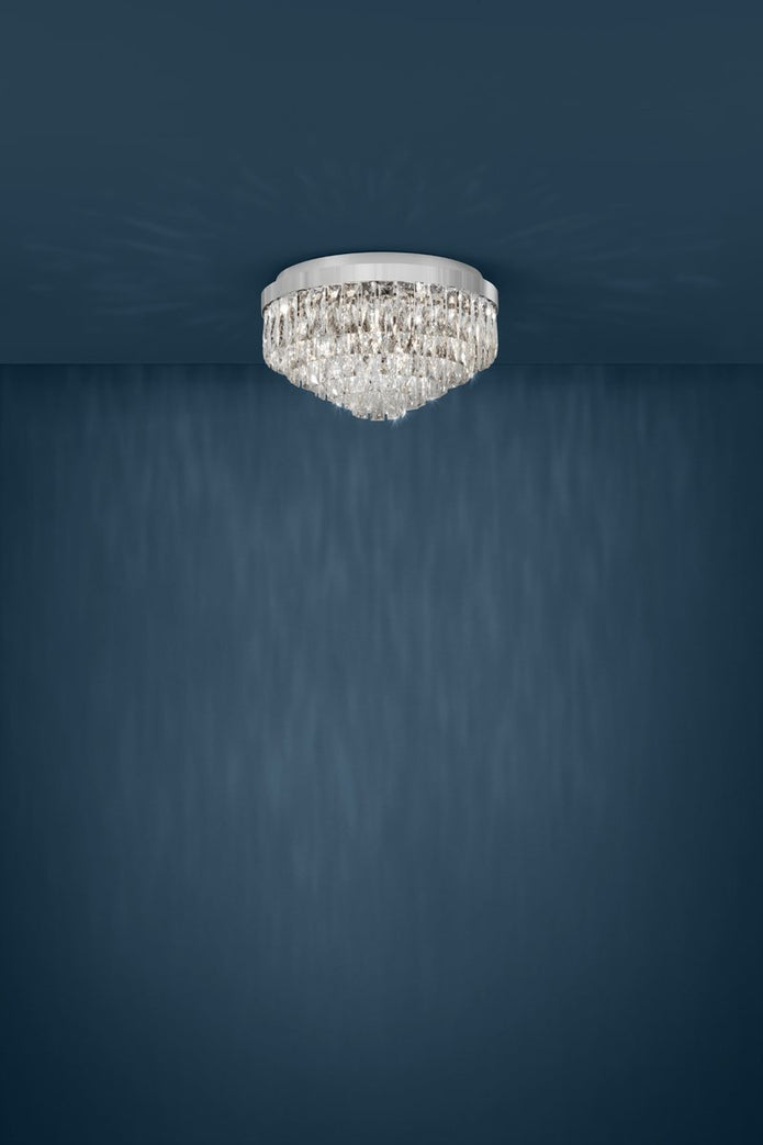 Valparaiso 8 Light Crystal Flush Mount Light in Chrome