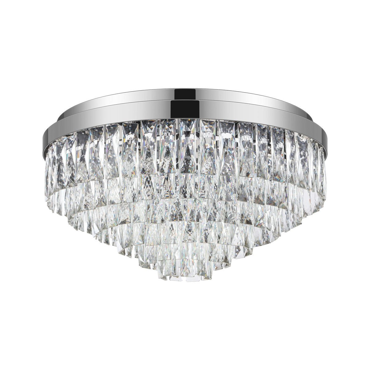 Valparaiso 11 Light Crystal Flush Mount Light in Chrome