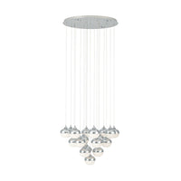 Thumbnail for Mioglia 18 Light Chrome and Clear 56.7W LED Dimmable Pendant Light in Warm White