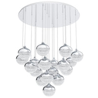 Thumbnail for Mioglia 18 Light Chrome and Clear 56.7W LED Dimmable Pendant Light in Warm White