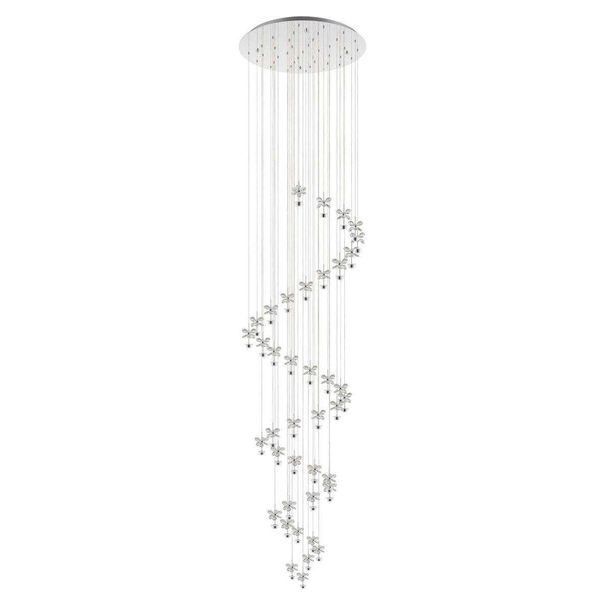 Pianopoli 72W Warm White LED Chrome & Crystal Chandelier Pendant Light