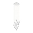 Montefio 17 Light 85W LED Chrome Pendant Light with Crystals in a Clear Glass in Warm White